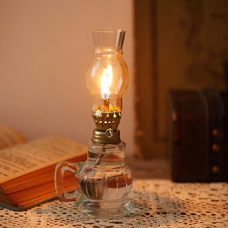 Rustic Antique Oil Table Lamp