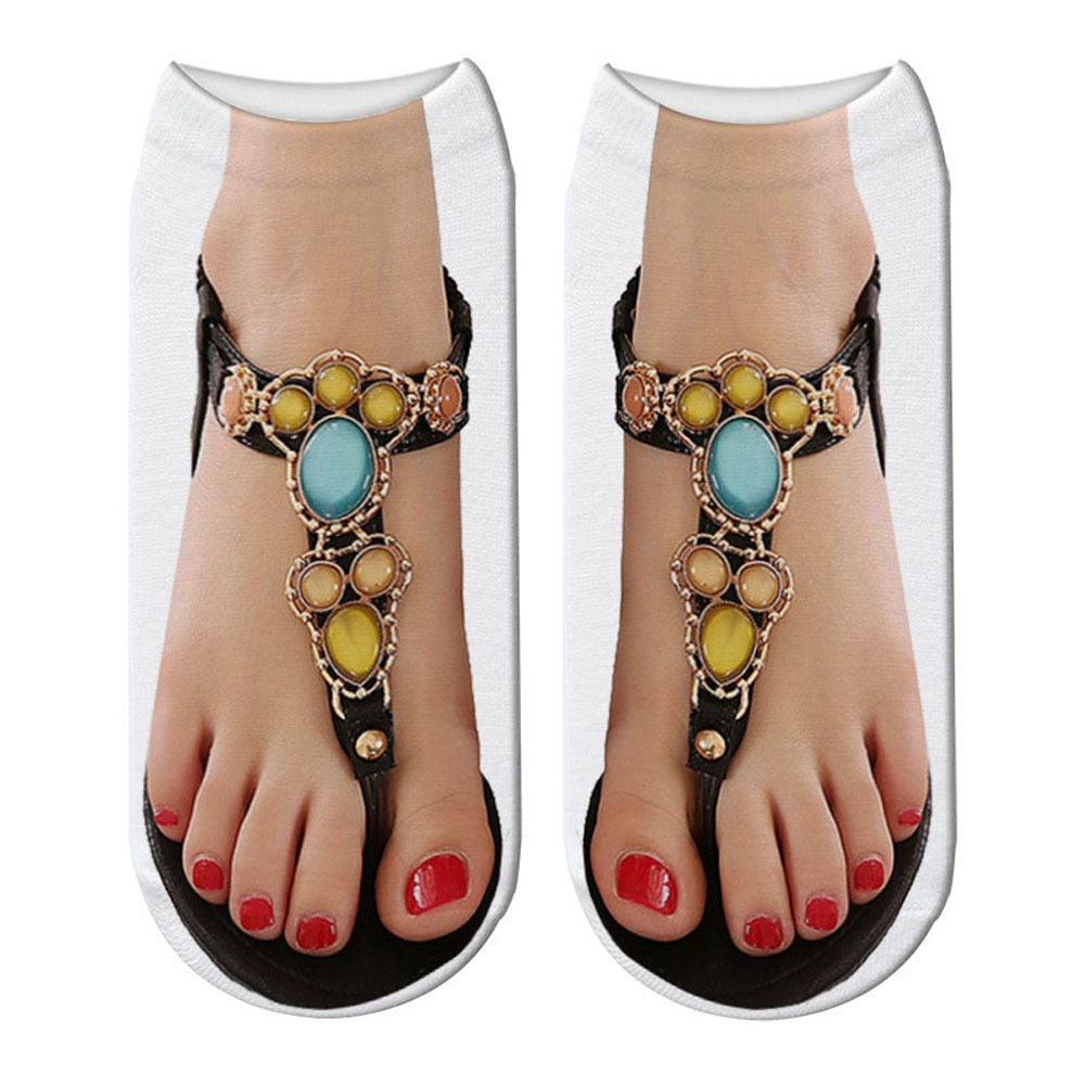 Quirky 3D Design Novelty Ankle Socks