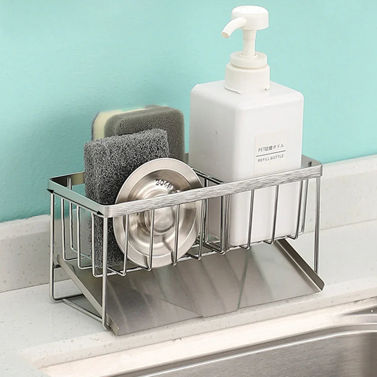 Stainless Steel Sink Caddy with Tray - Fesara