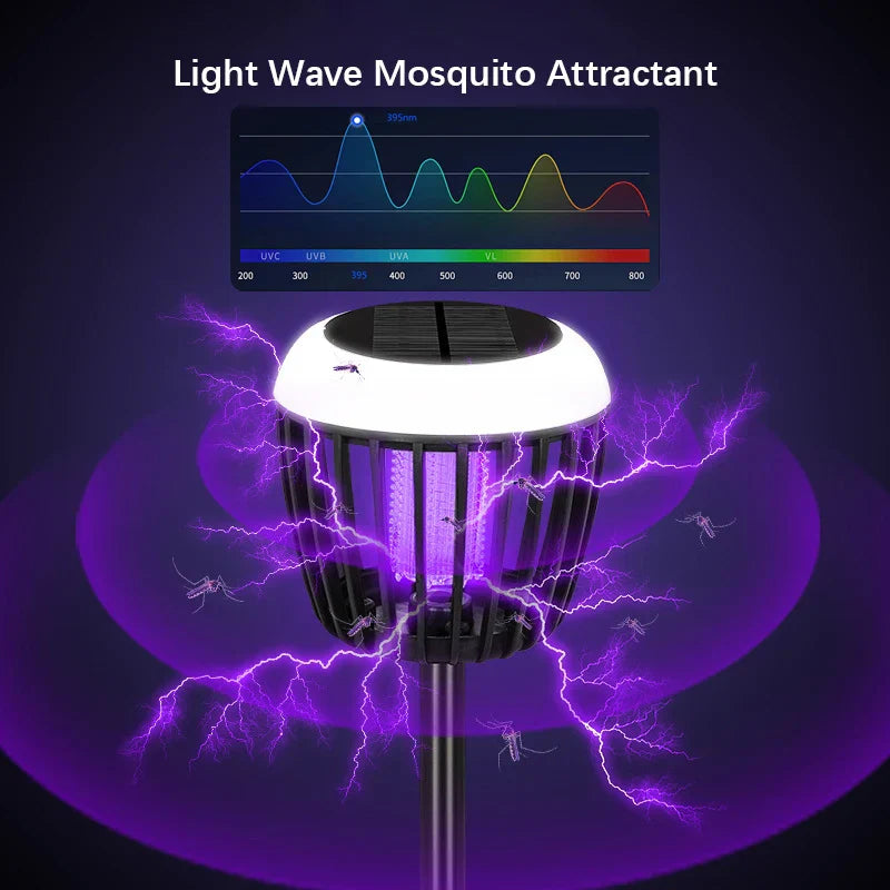Outdoor Solar Bug Zapper Lamp with UV Light
