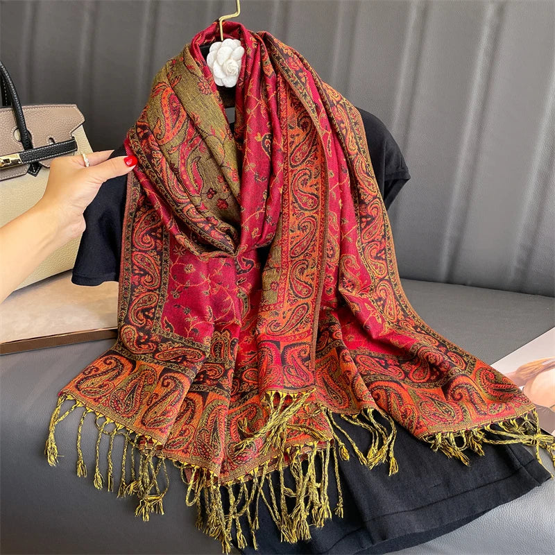 Soft Women's Cashmere Scarf Luxury Warm Print