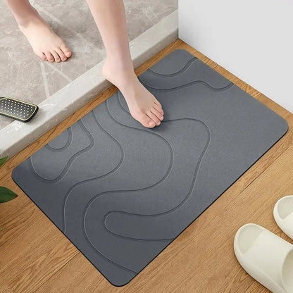 Non-Slip Stone Effect Bath Mat, Quick Dry, 40x60cm