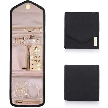 Portable Travel Jewelry Roll Up Storage Pouch
