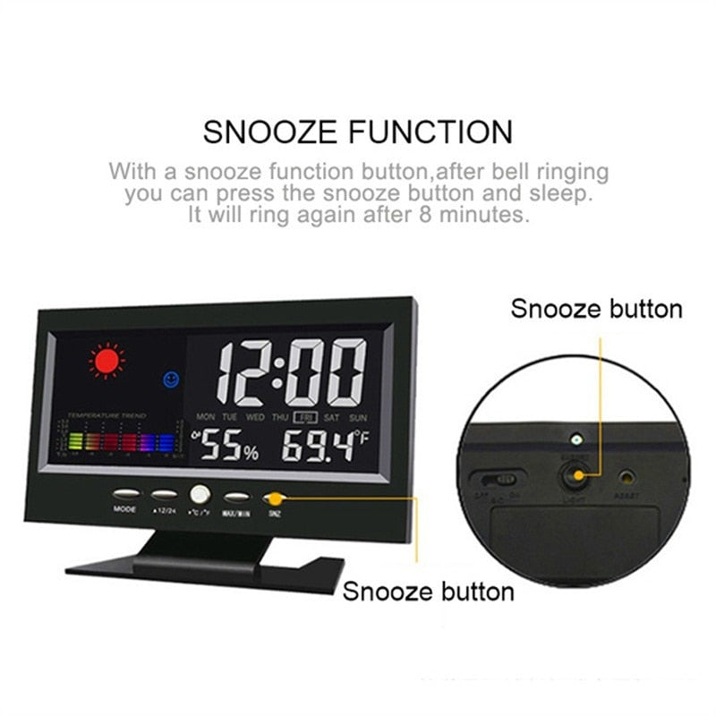Digital Alarm Clock Weather Station Display