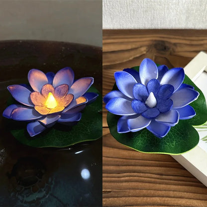 Floating Flower Pool Lamp with LED Sensor Light