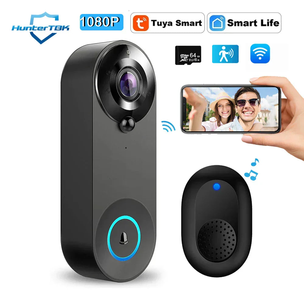 Wireless Smart Doorbell Camera 1080P HD Motion Alert