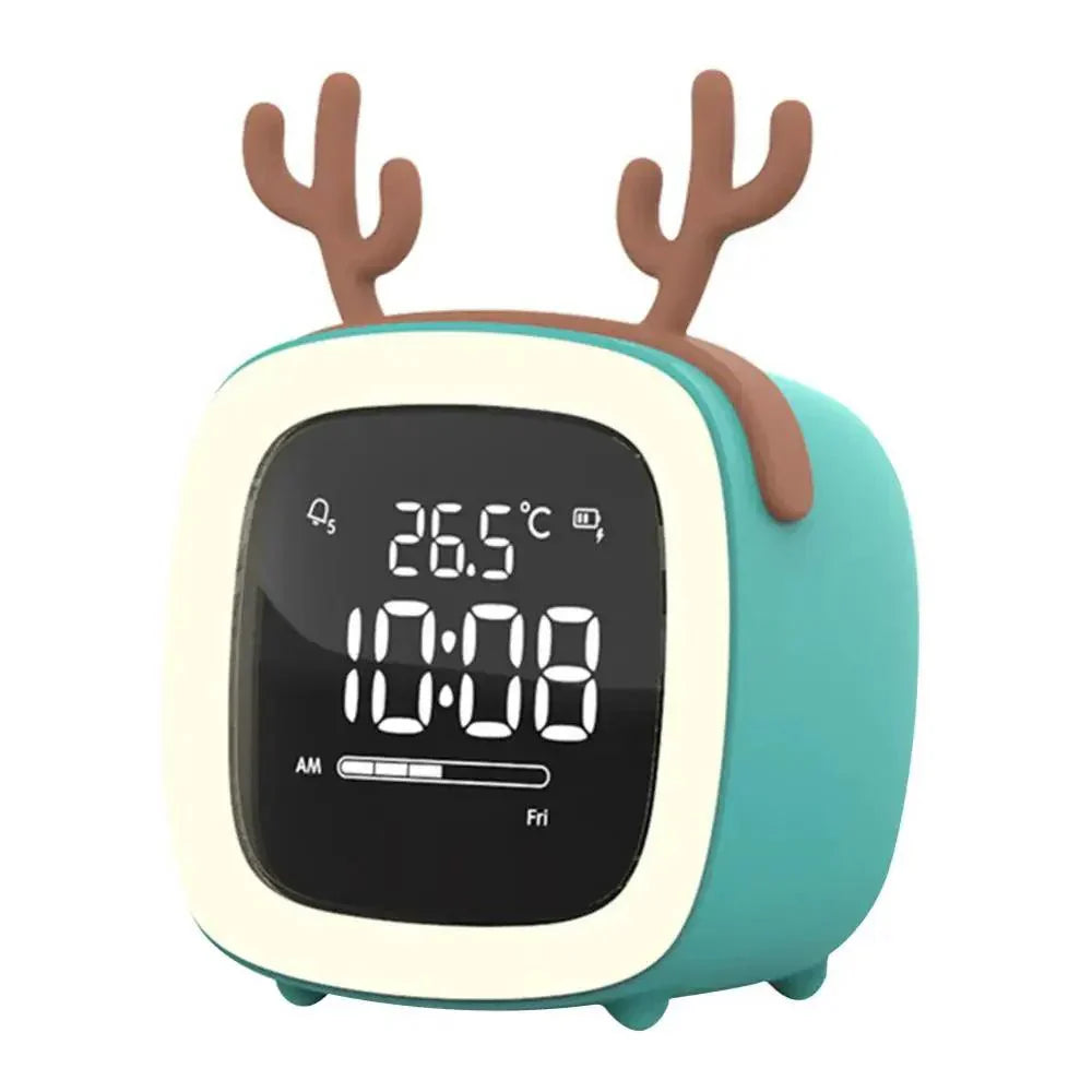 Fun Kids LED Clock with Nightlight and Rechargeable Battery