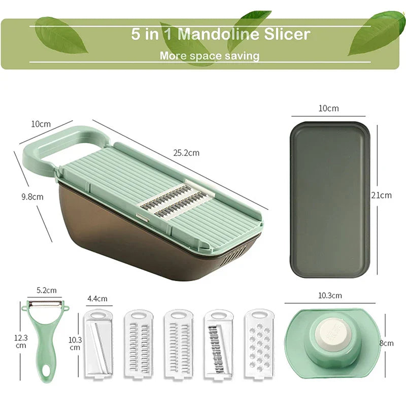 Easy 5-in-1 Veggie Chopper with Container