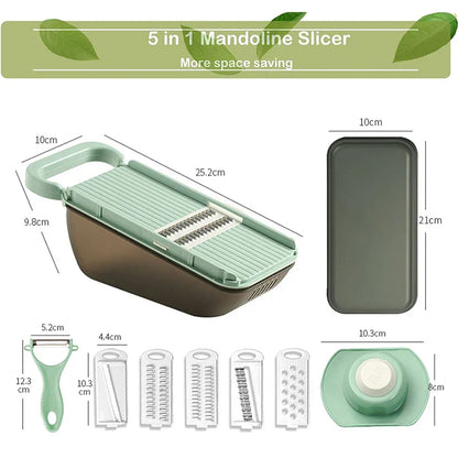Easy 5-in-1 Veggie Chopper with Container