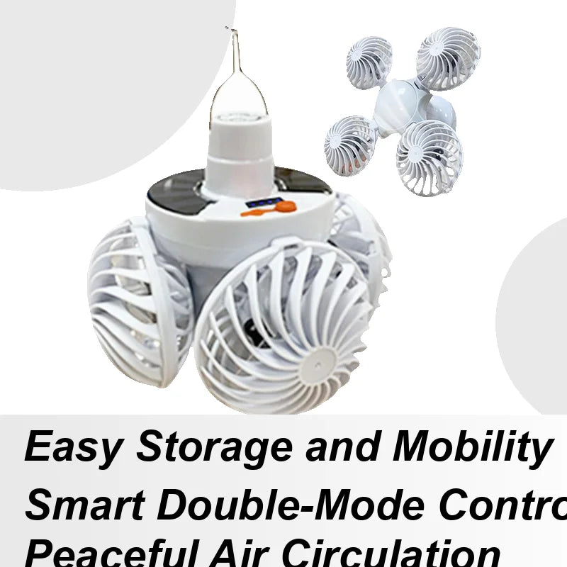 Compact Solar Powered Camping Light with Fan