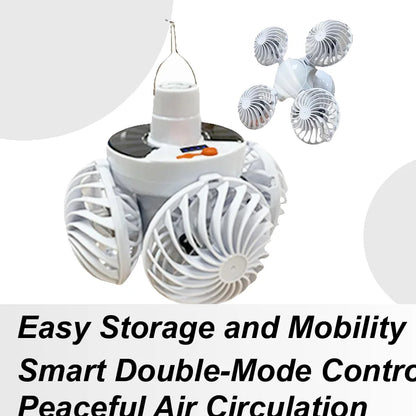 Compact Solar Powered Camping Light with Fan