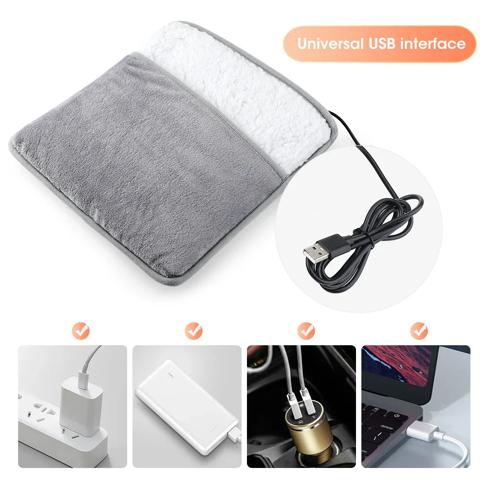 Cozy Electric Heated Foot Mat with Soft Washable Cover