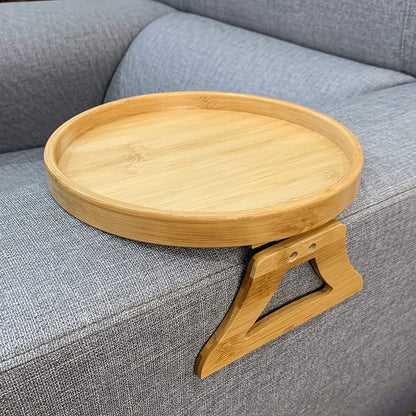 Natural Bamboo Sofa Tray Table Clip On - Fesara