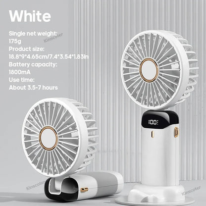 Compact 3-in-1 USB Mini Fan with LED Screen - Fesara
