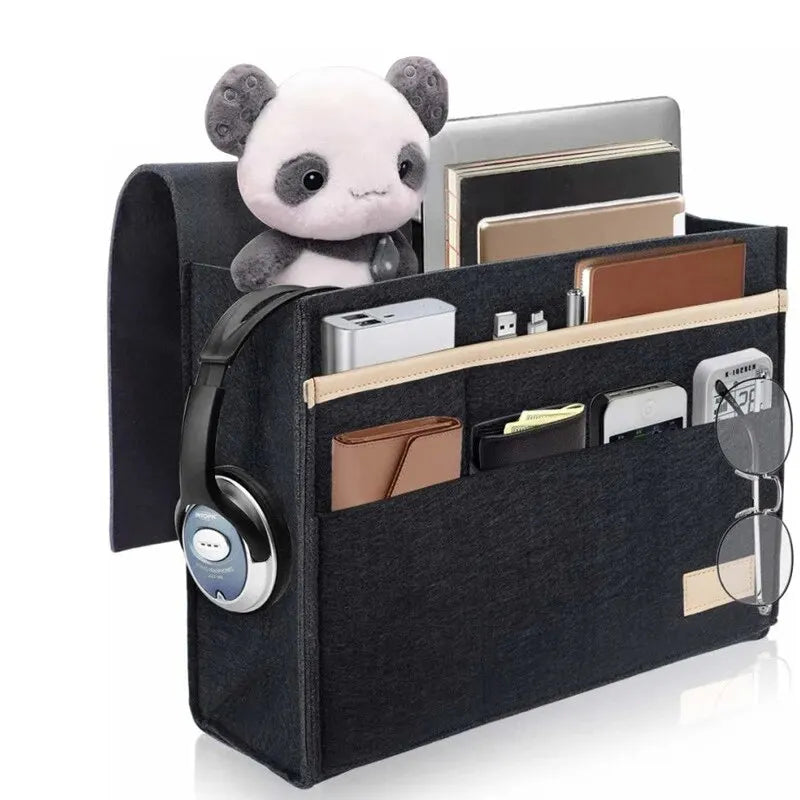 Hanging Bedside Storage Bag for Tablets and Remotes - Fesara