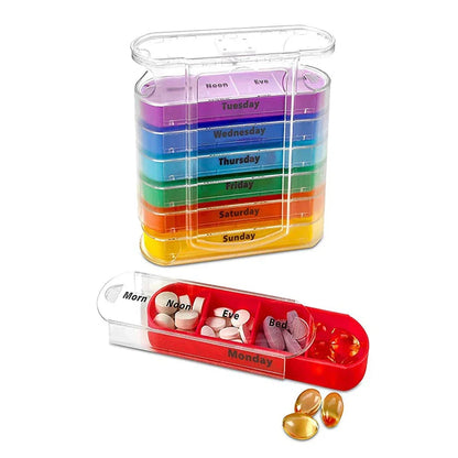 Daily Pill Box Organizer 7 Day Portable Case