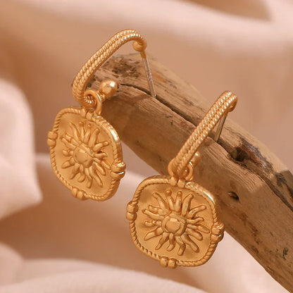 Delicate Gold Sun Drop Earrings