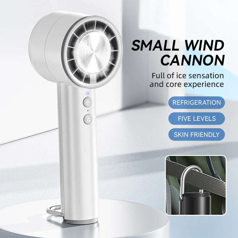 Compact Rechargeable Mini Handheld Fan with LED Display