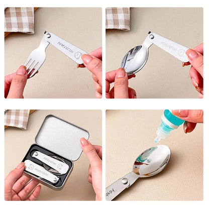 Portable Camping Utensil Set Stainless Steel 3 Piece