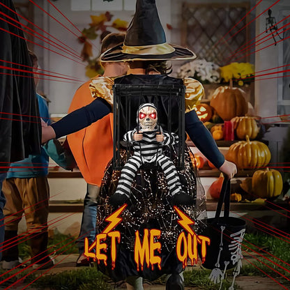 Spooky Skeleton Cell Prisoner Halloween Decor