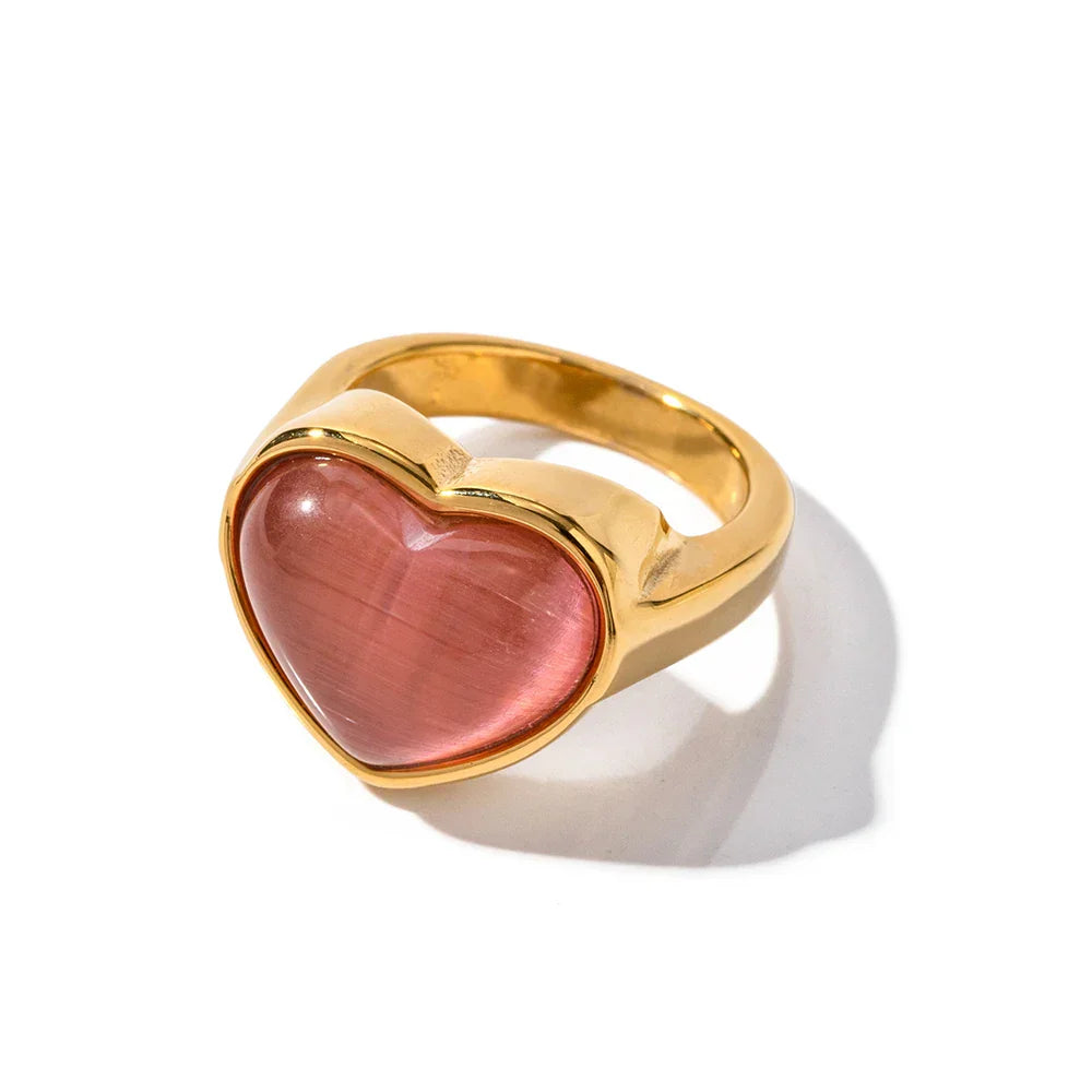 Beautiful Rose Gold Heart Shaped Ring
