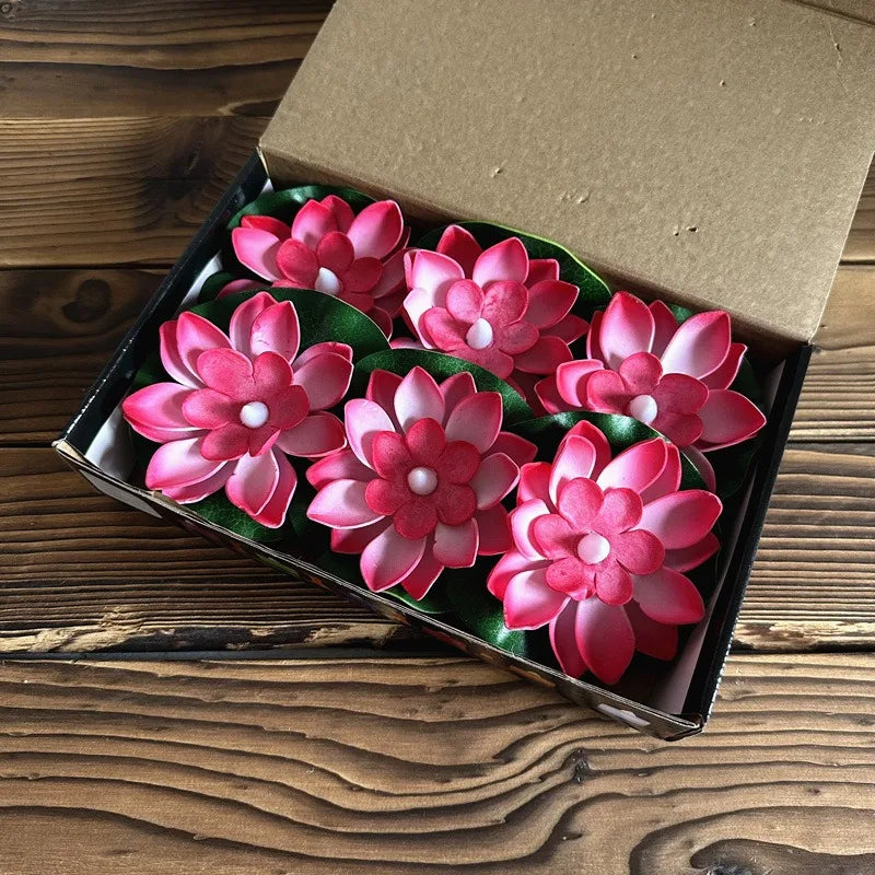 Floating Flower Pool Lamp with LED Sensor Light