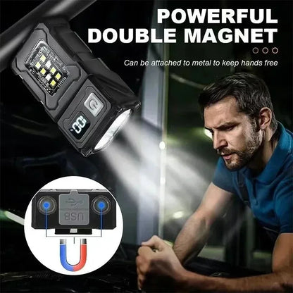 Compact LED Work Flashlight with Magnetic Base