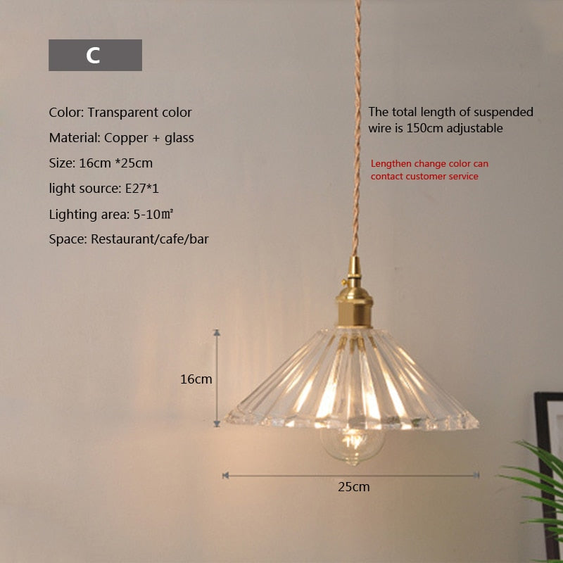 Clear Glass Hanging Pendant Light