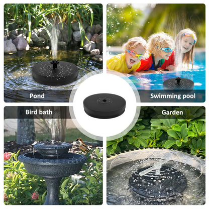 Solar Powered Water Fountain with LED Lights