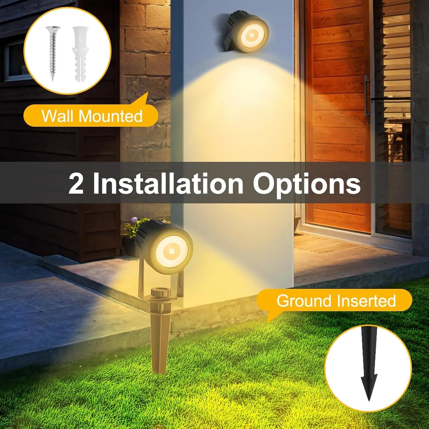 Solar Powered Garden Spot Light Warm White & Daylight
