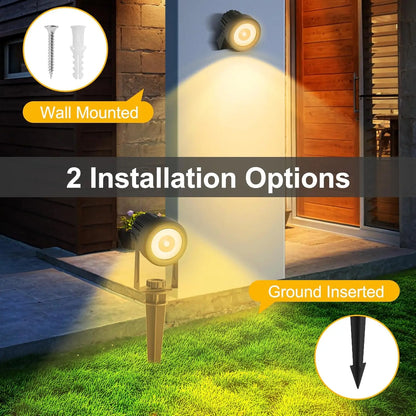 Solar Powered Garden Spot Light Warm White & Daylight