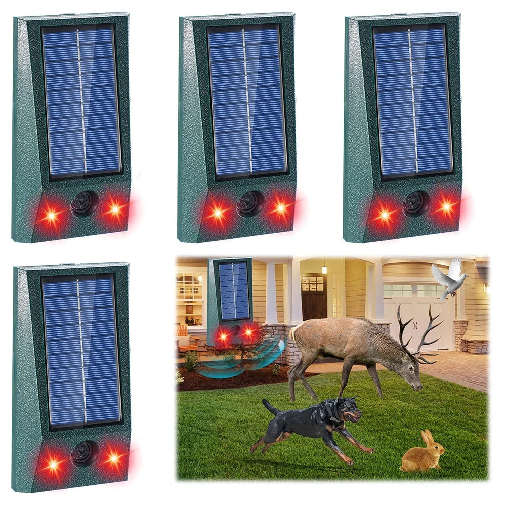 Outdoor Solar Powered Bird Repeller with LED Light - Fesara