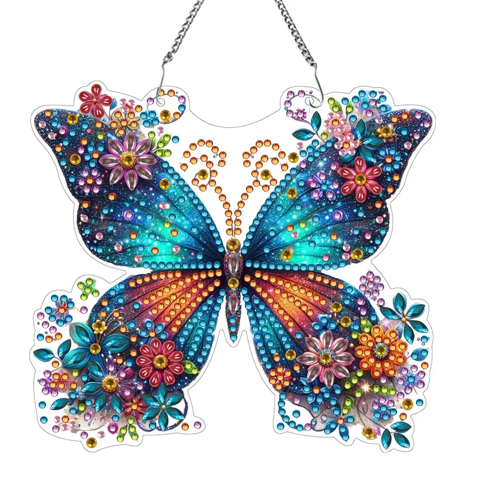 Colorful Crystal Butterfly Decor Pendant