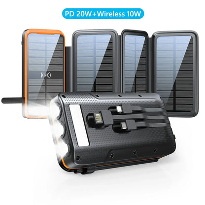 Portable Solar Power Bank 43800mAh Fast Charger