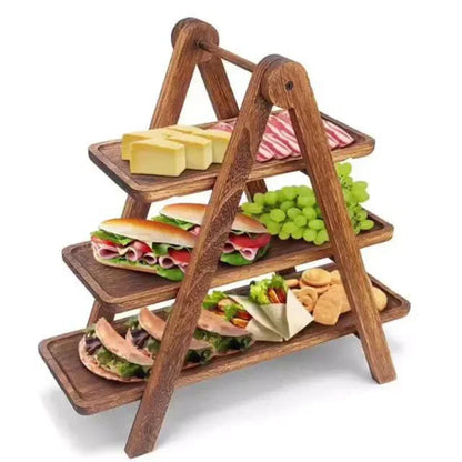 Rustic Wooden Serving Platter Tray - Fesara