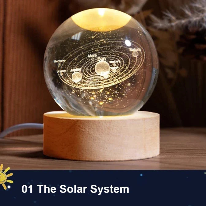 Colorful LED Globe Night Lamp with Starry Sky Design