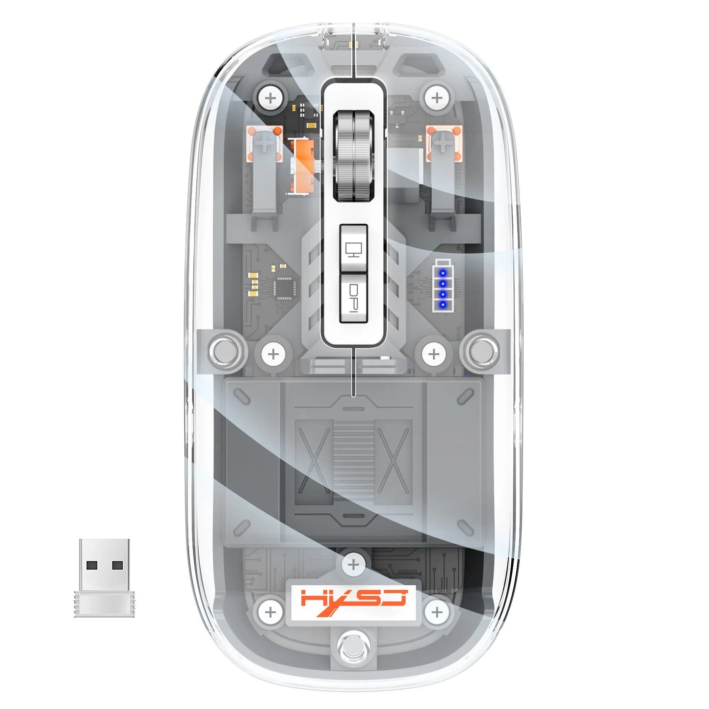 Clear Wireless Bluetooth Computer Mouse