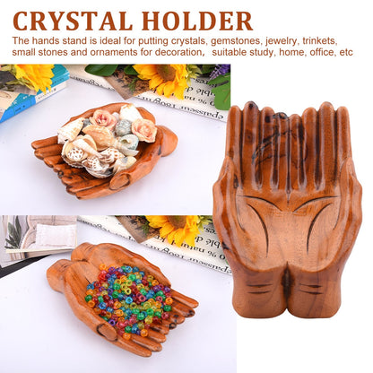 Handcrafted Wooden Prayer Hand Candy Dish Home Decoration - Fesara