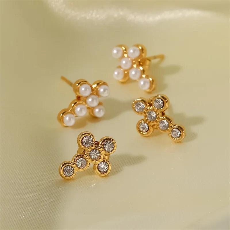 Delicate Silver Cross Earrings