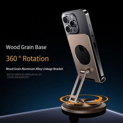 Adjustable Wooden Phone Stand with 360 Rotation