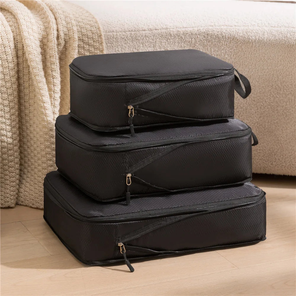 Compact Travel Bag Organizer Set 3-in-1 Waterproof Luggage Bags