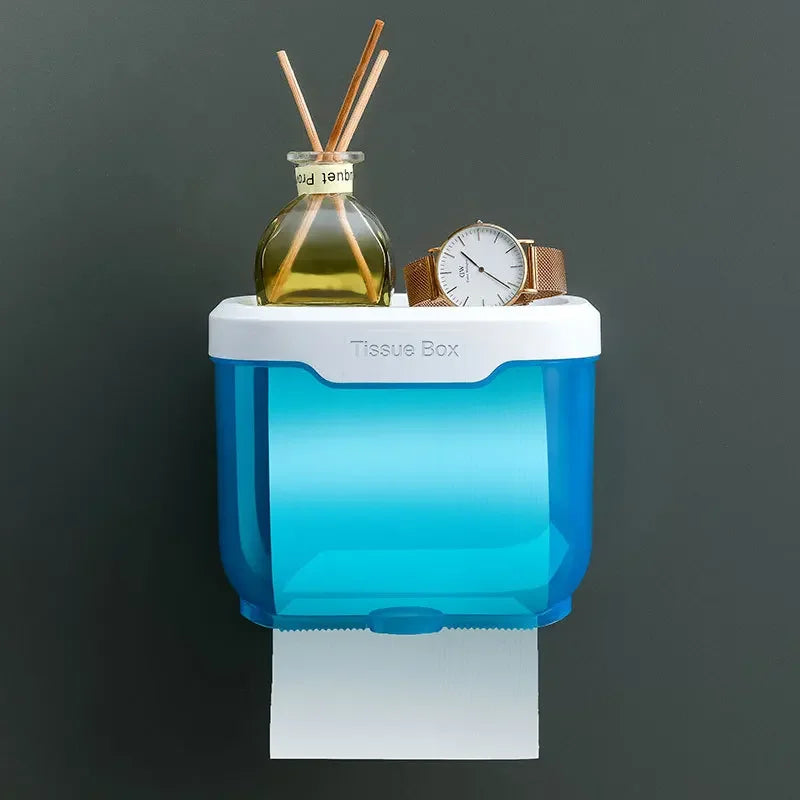 Stylish Wall Mount Toilet Paper Holder with Storage - Fesara