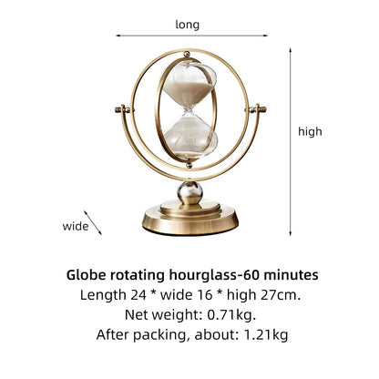 Elegant Metal Hourglass Desk Decoration