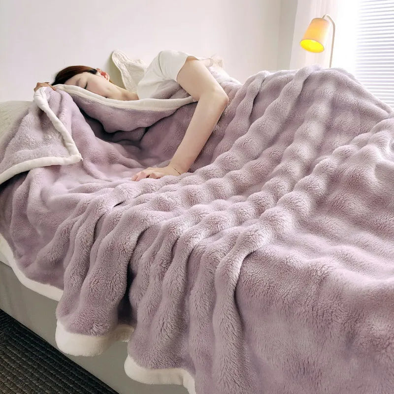 Plush Fleece Throw Blanket Soft & Cozy