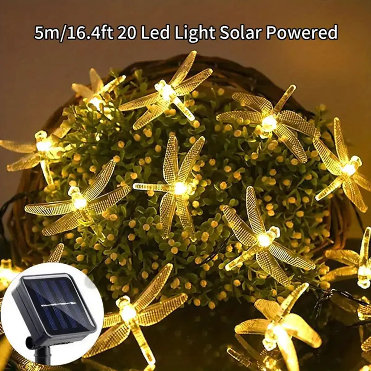 Outdoor Solar Powered Fairy Lights 20 LEDs 8 Modes Waterproof - Fesara