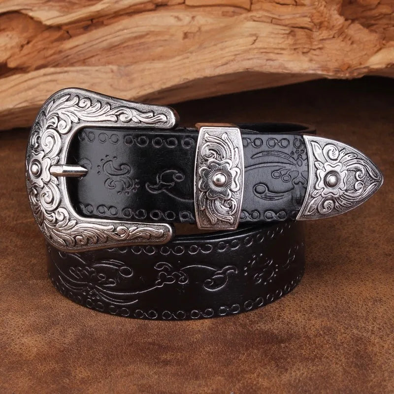 Rustic Leather Cowboy Belt
