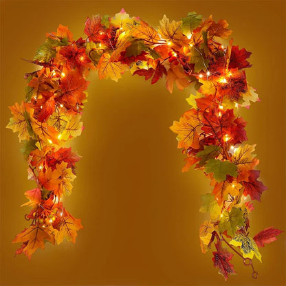 Autumn Maple Leaf Artificial Garland for Home Decor