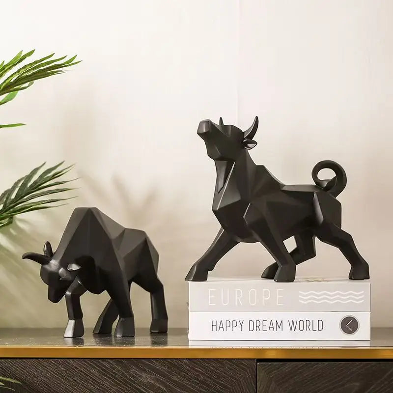 Stylish Bull Resin Figurine Modern Nordic Decor