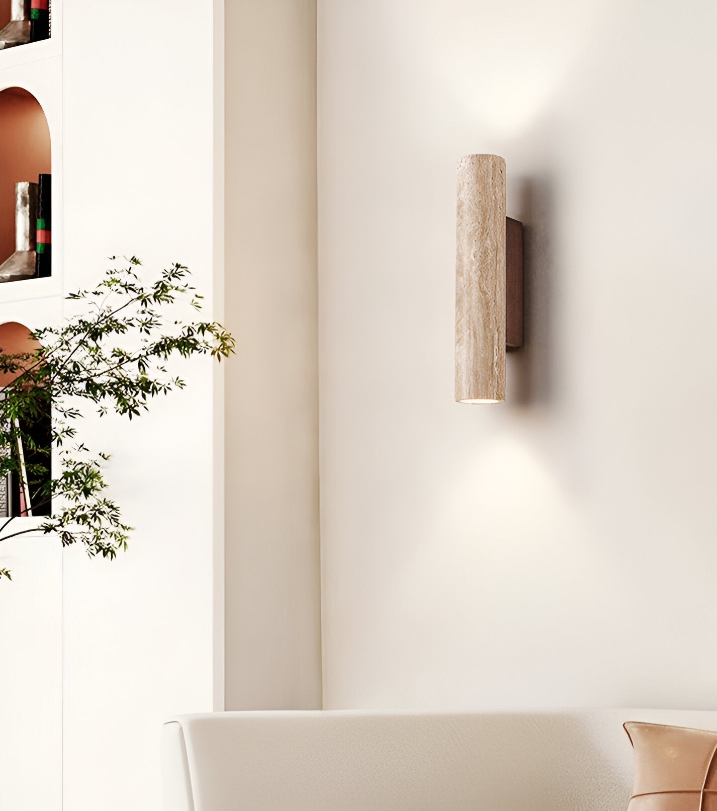 Natural Stone Wall Light in Simple Tube Design
