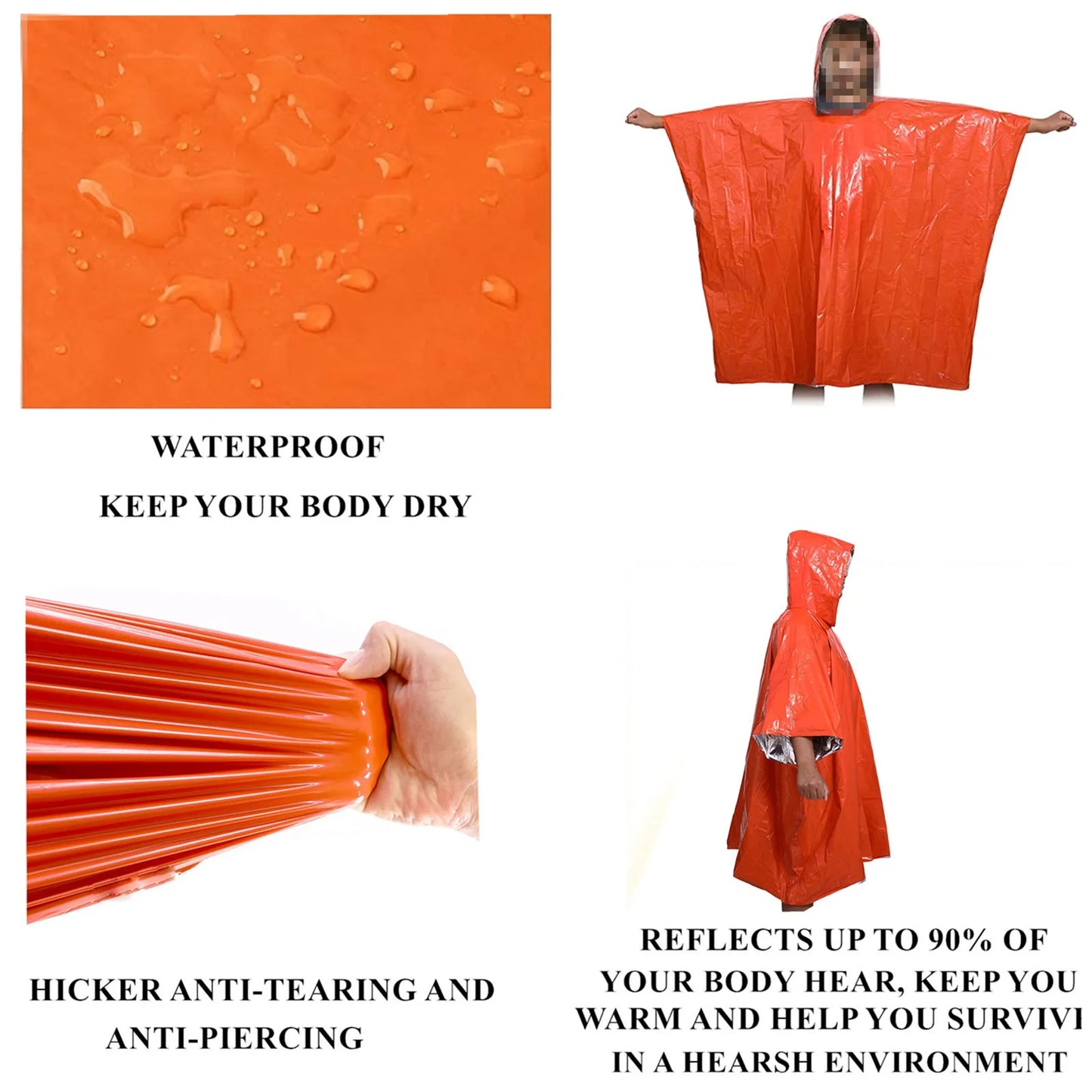 Waterproof Compact Rain Poncho